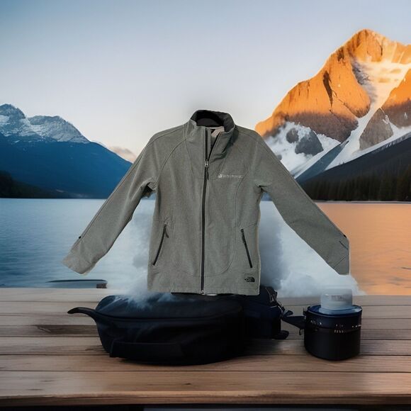 The North Face Jackets & Blazers - The North Face Windwall Jacket Adult Womens Med.  Gray Full Zip Mock Neck Casual